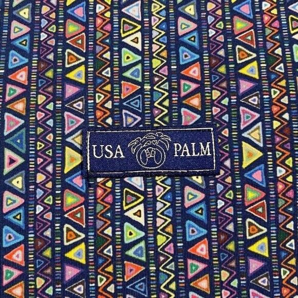 USA Palm Men Large Reversible Sherpa 1/4 Zip Pullover Jacket Gray Blue Geometric - Picture 9 of 16